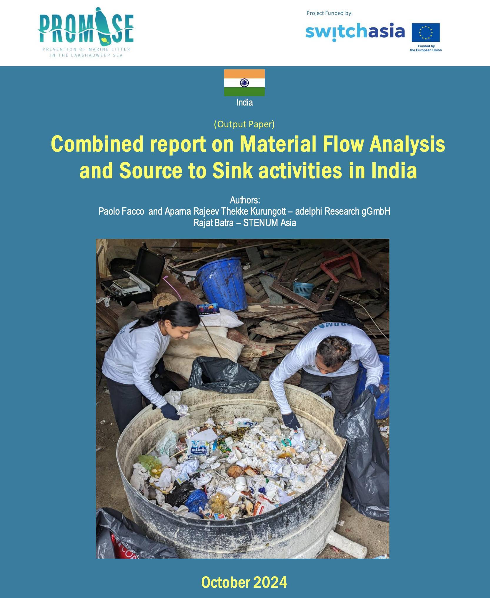 PROMISE India: Report on Material Flow Analysis (MFA) and Sources-to-Sinks (S2S)