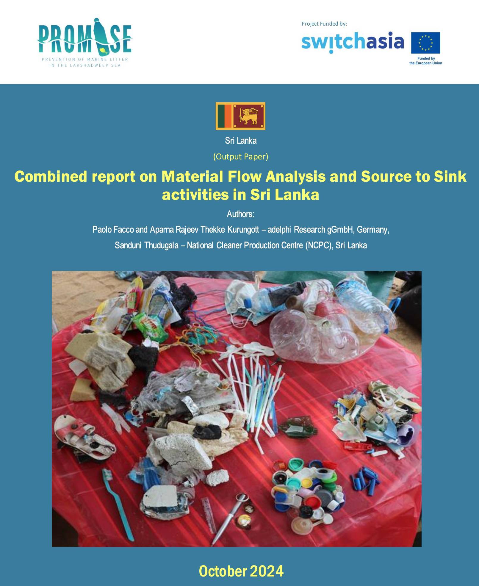 PROMISE Sri Lanka: Report on Material Flow Analysis (MFA) and Sources-to-Sinks (S2S)