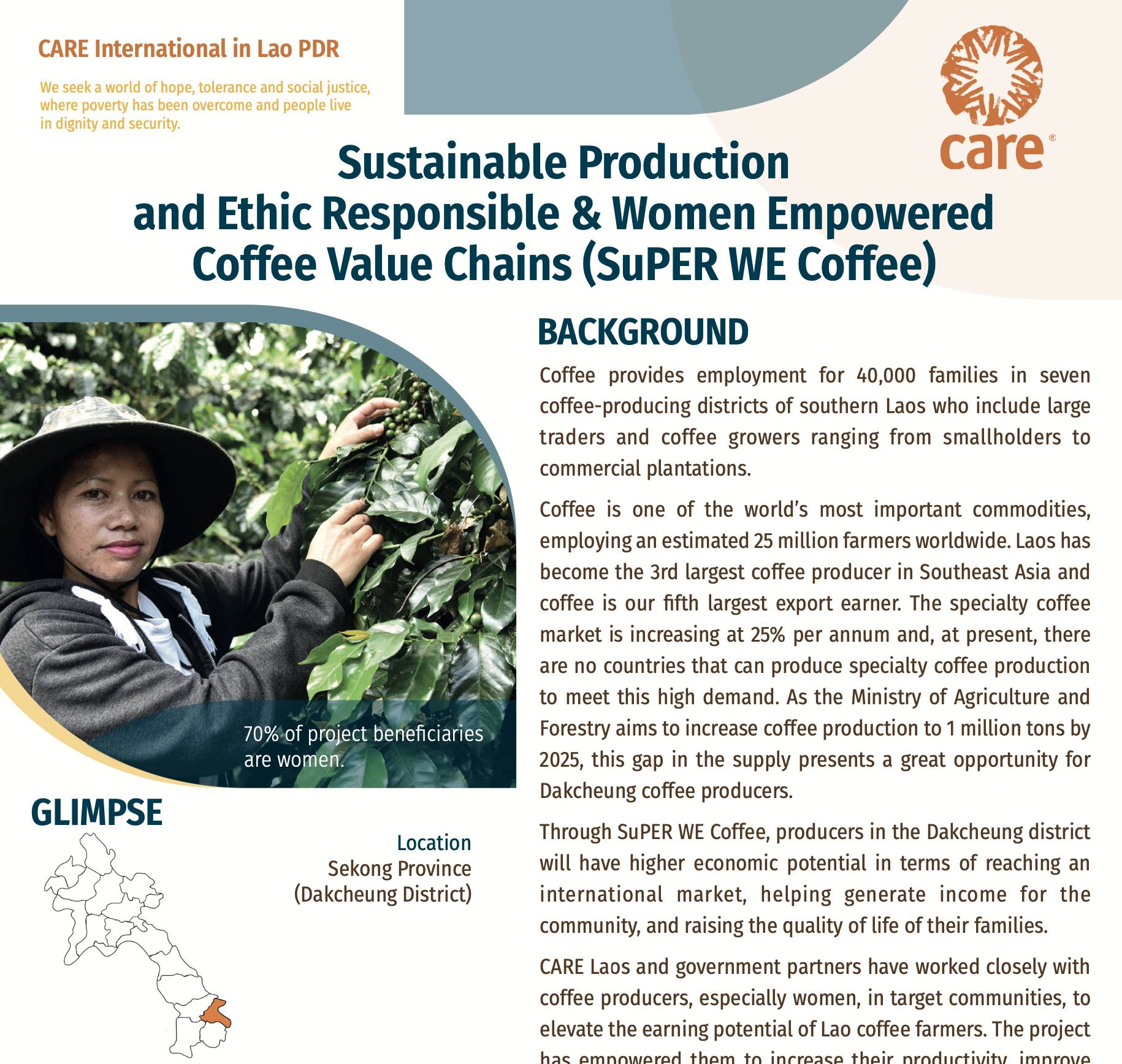 Fact Sheet: Sustainable Production and Ethic Responsible & Women Empowered Coffee Value Chains (SuPER WE Coffee)